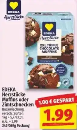 NP Discount EDEKA Herzstücke Muffins oder Zimtschnecken Angebot