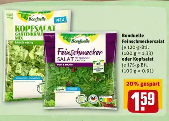 REWE Bonduelle feinschmeckersalat oder kopfsalat Angebot