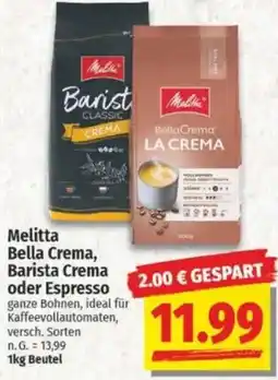 NP Discount Melitta Bella Crema, Barista Crema oder Espresso Angebot