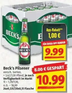 NP Discount Beck's Pilsener Angebot