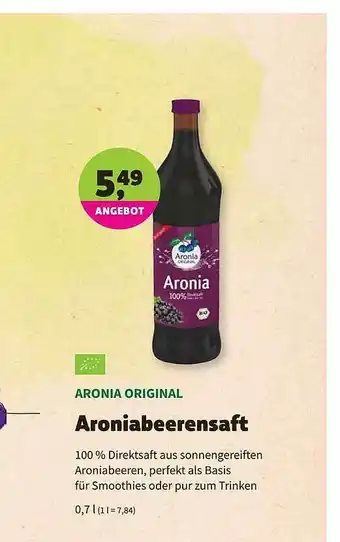 Biomarkt Aronia Original Aroniabeerensaft Angebot