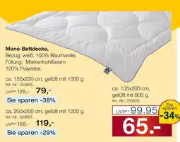 Möbel Inhofer Mono-bettdecke Angebot