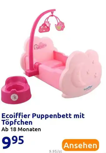 Action Ecoiffier Puppenbett mit Töpfchen Angebot