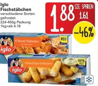 WEZ Iglo Fischstäbchen 224-450g Angebot