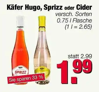 Edeka Scherer Käfer Hugo, Sprizz oder Cider Angebot