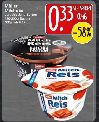 WEZ Müller Milchreis 180-200g Becher Angebot