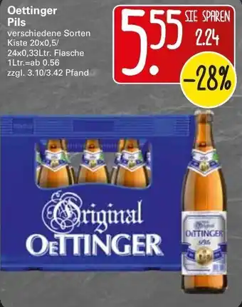 WEZ Oettinger Pils 20x0,5L/24x0,33L Angebot