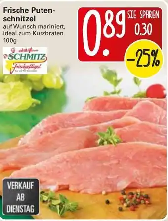 WEZ Frische Putenschnitzel 100g Angebot