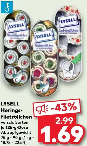 Kaufland LYSELL Herings- filetröllchen Angebot