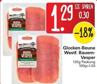 WEZ Glocken Beune Westf. Bauern Vesper 125g Angebot