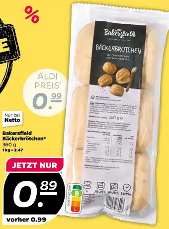 NETTO Bakersfield Bäckerbrötchen Angebot