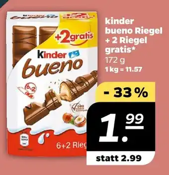 NETTO Kinder bueno riegel + 2 riegel gratis Angebot