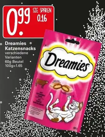 WEZ Dreamies Katzensnacks 60g Beutel Angebot