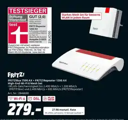 MediaMarkt Fritz! fritz!box 7590 ax oder fritz!repeater 1200 ax Angebot