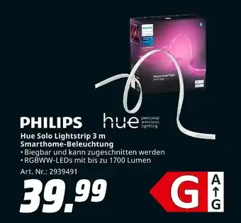 MediaMarkt Philips hue solo lightstrip 3 m smarthome-beleuchtung Angebot