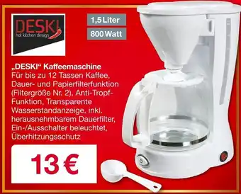 Woolworth DESKI Kaffeemaschine Angebot