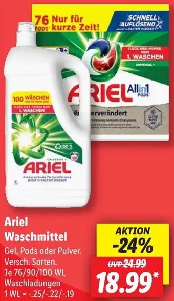 Lidl Ariel Waschmittel Angebot