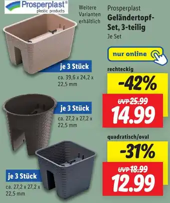 Lidl Prosperplast Geländertopf- Set, 3-teilig Angebot