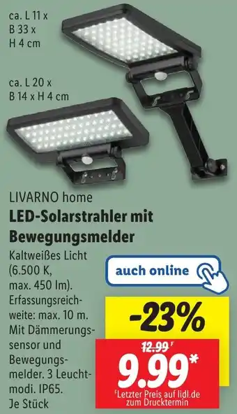 Lidl LIVARNO home LED-Solarstrahler mit Bewegungsmelder Angebot