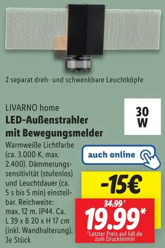 Lidl LIVARNO home LED-Außenstrahler mit Bewegungsmelder Angebot