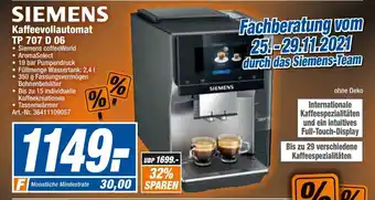 expert Techno Land Siemens Kaffeevollautomat TP 707 D 06 Angebot