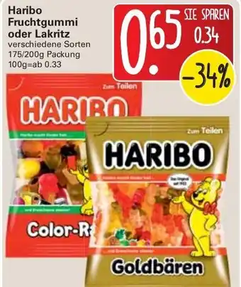 WEZ Haribo Fruchtgummi oder Lakritz 175/200g Angebot