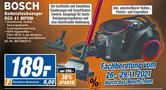 expert Techno Land Bosch Bodenstaubsauger BGS 41 MPOW Angebot