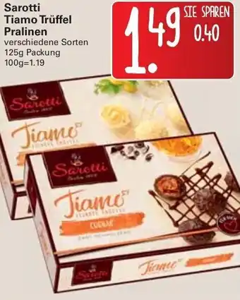 WEZ Sarotti Tiamo Trüffel Pralininen 125g Angebot