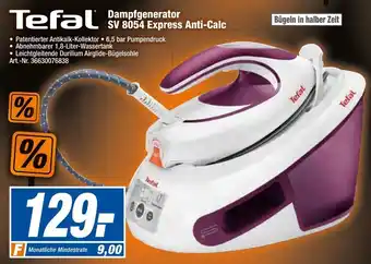 expert Techno Land Tefal Dampfgenerator SV 8054 Express Anti Calc Angebot