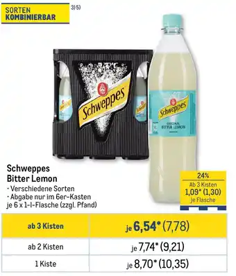 METRO Schweppes Bitter Lemon Angebot