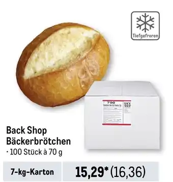 METRO Back Shop Bäckerbrötchen Angebot