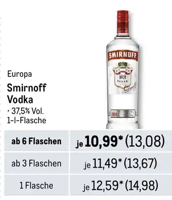 METRO Smirnoff Vodka Angebot