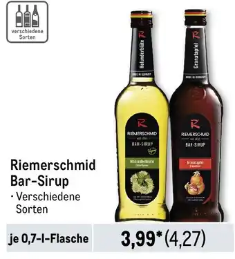 METRO Riemerschmid Bar-Sirup Angebot