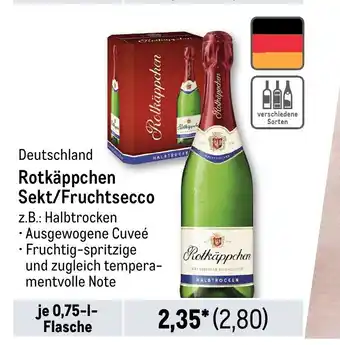 METRO Rotkäppchen Sekt/Fruchtsecco Z.B.: Halbtrocken Angebot