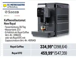 METRO Saeco Kaffeevollautomat New Royal Angebot