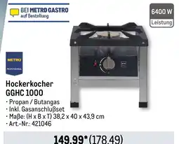 METRO METRO PROFESSIONAL Hockerkocher GGHC 1000 Angebot