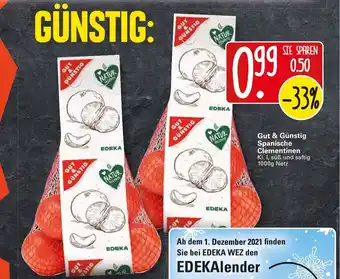 WEZ Gut & Günstig Spanische Clementinen 1000g Angebot