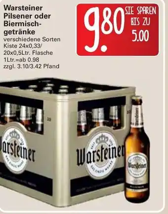 WEZ Warsteiner Pilsener oder Biermischgetränke 24x0,33/20X0,5L Angebot