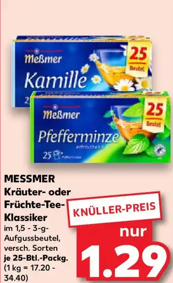 Kaufland MESSMER Kräuter- oder Früchte-Tee- Klassiker Angebot