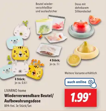 Lidl LIVARNO home Wiederverwendbare Beutel/ Aufbewahrungsdose Angebot