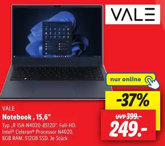 Lidl VALE Notebook, 15,6" Angebot