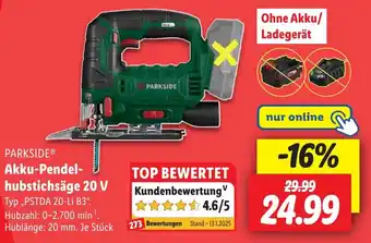 Lidl PARKSIDE Akku-Pendel- hubstichsäge 20 V Angebot