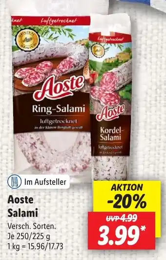 Lidl Aoste Salami Angebot