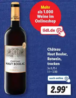 Lidl Château Haut Boulac, Rotwein, trocken Angebot