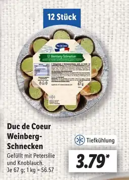 Lidl Duc de Coeur Weinberg- Schnecken Angebot