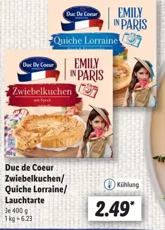 Lidl Duc de Coeur Zwiebelkuchen/ Quiche Lorraine/ Lauchtarte Angebot