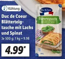 Lidl Duc de Coeur Blätterteig- tasche mit Lachs und Spinat Angebot