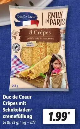 Lidl Duc de Coeur Crêpes mit Schokoladen- cremefüllung Angebot