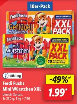 Lidl Ferdi Fuchs Mini Würstchen XXL Angebot