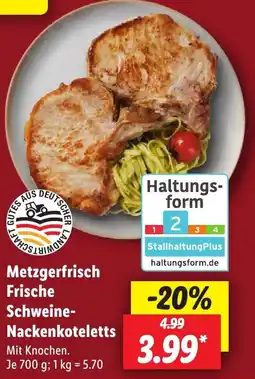 Lidl Metzgerfrisch Frische Schweine- Nackenkoteletts Angebot